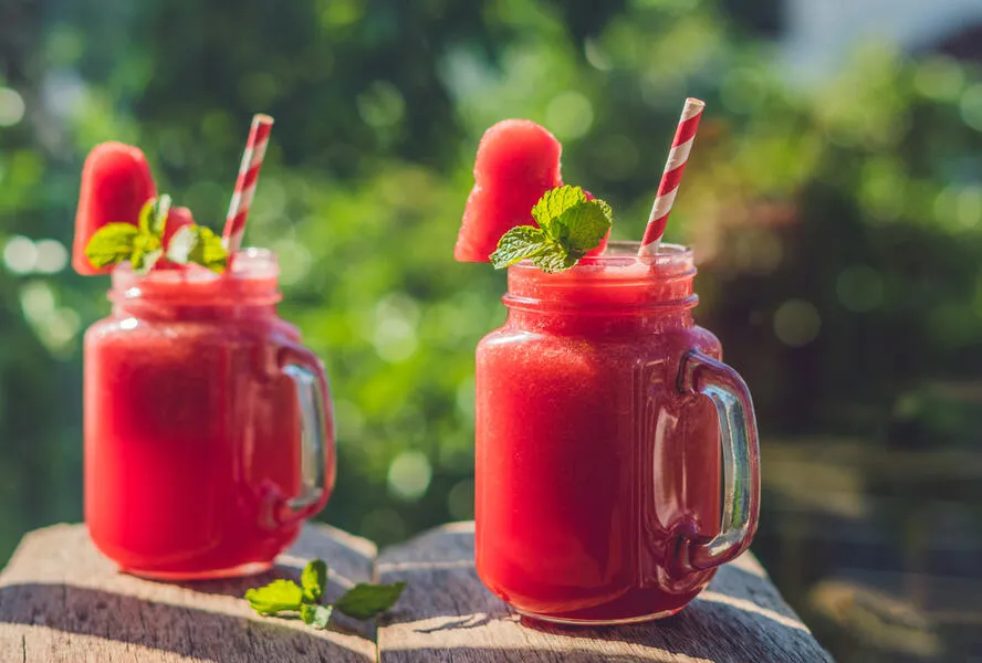 Two watermelon smoothies